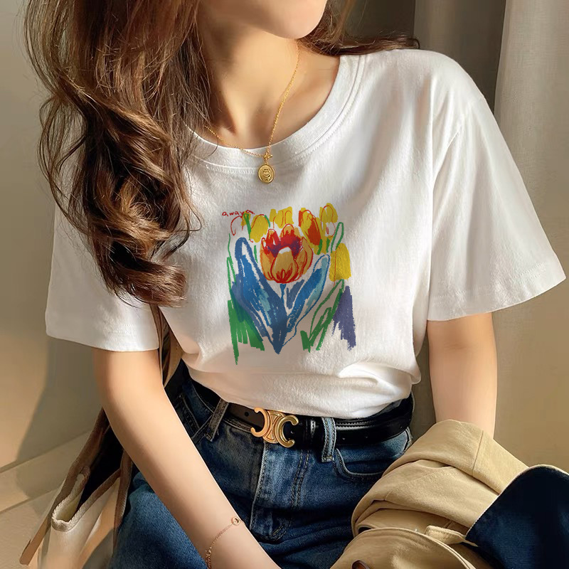 T-shirt Short Sleeve T-shirts 3d/stereo Pattern Solid Color Heat Transfer Patch Trendy Retro Hot Sale Unisex Style Japanese And Korean Leisure Letters/numbers/text display picture 6