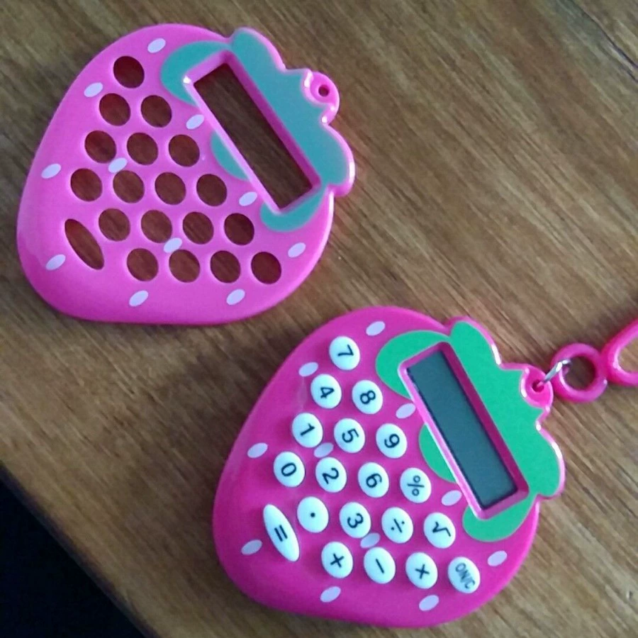 Маленький novelty калькулятор Palm-on-type мультяшный ученический компьютерный брелок в форме яблока рыбы печенье