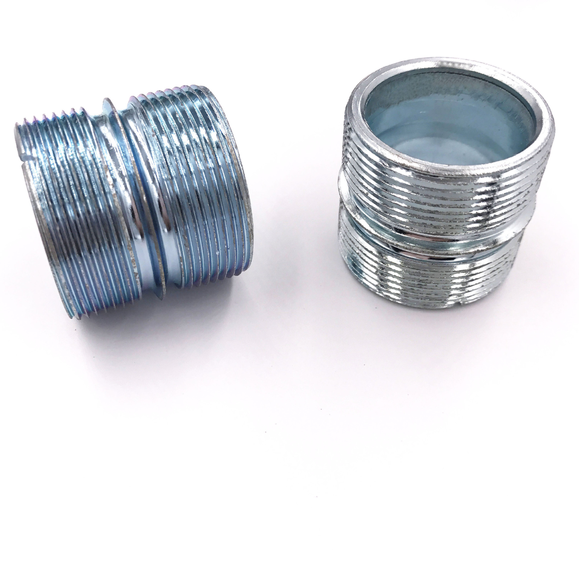 12.7-25.4MM管置物层架竹节管双头牙连接器带介螺丝铁管连接家具