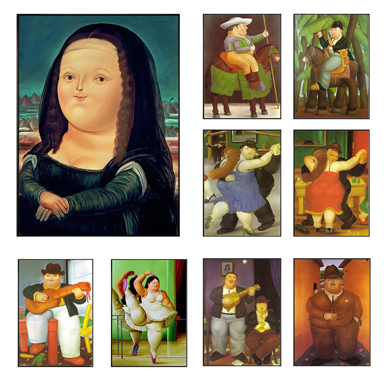 Fernando Botero Canvas Painting Mural Poster Wall Art Bedroom Living Room Modern Decorative Painting