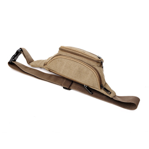 腰包男款休闲斜挎胸包 帆布男士腰包 跑步运动手机腰包生意收银包