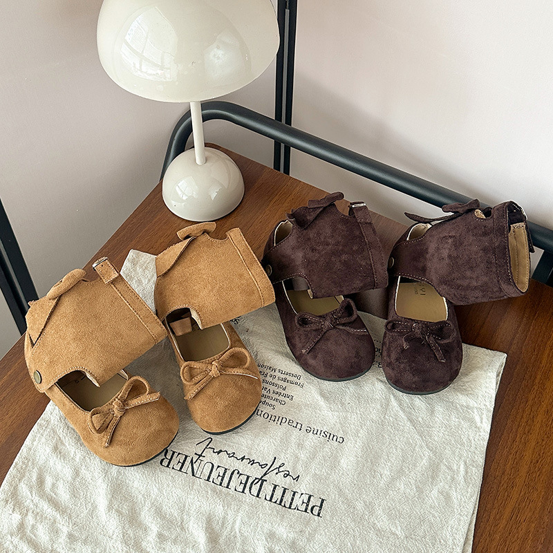 Korean Style Girls Mid-Calf Boots 2025 Autumn New Style Detachable Little Girl Bow Ballet Shoes Kidsren's Boots