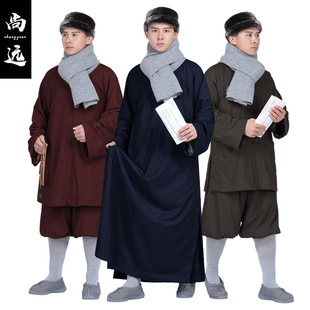 Shangyuan Shangyuan Winter Serge Fleece-Lined Long Monk's Robe Short Monk's Robe Long Robe Monk's Robe Monk's Robe Arhat Robe