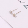 Preservation S925 Silver Needle Doudou Earrings with Hanging Circle White K color ear needle spherical earston needle accessories DIY earrings accessories