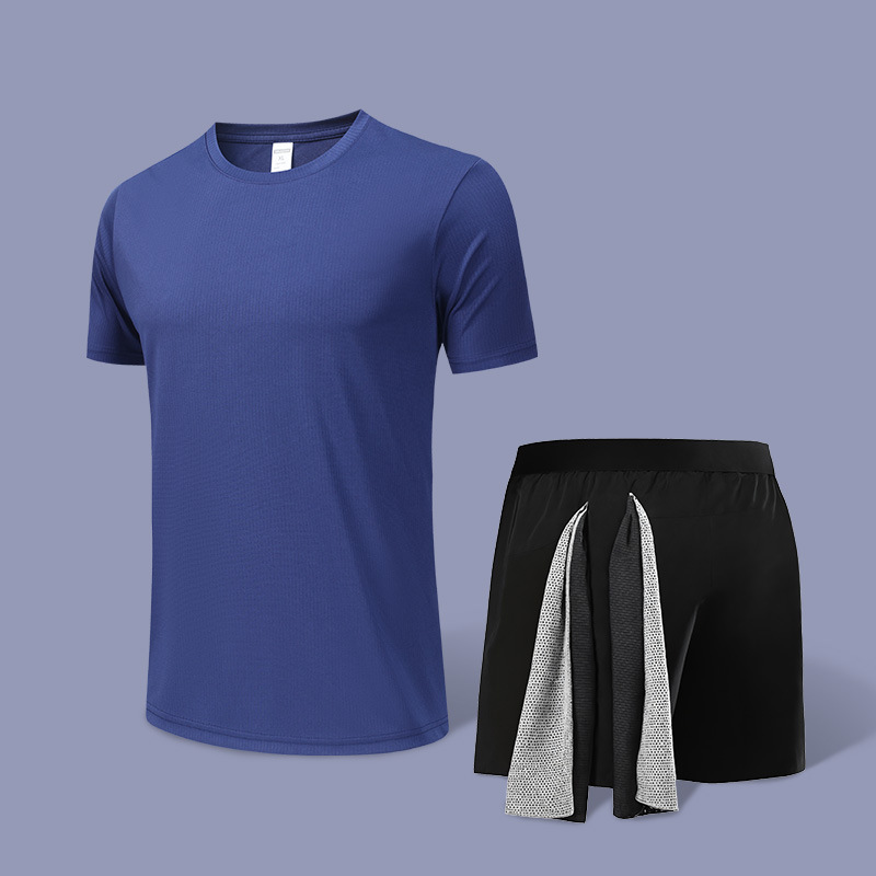 Verano transfronterizo Amazon al aire libre suelto color sólido traje de talla grande deportes y ocio cuello redondo pantalones cortos de manga corta traje de dos piezas
