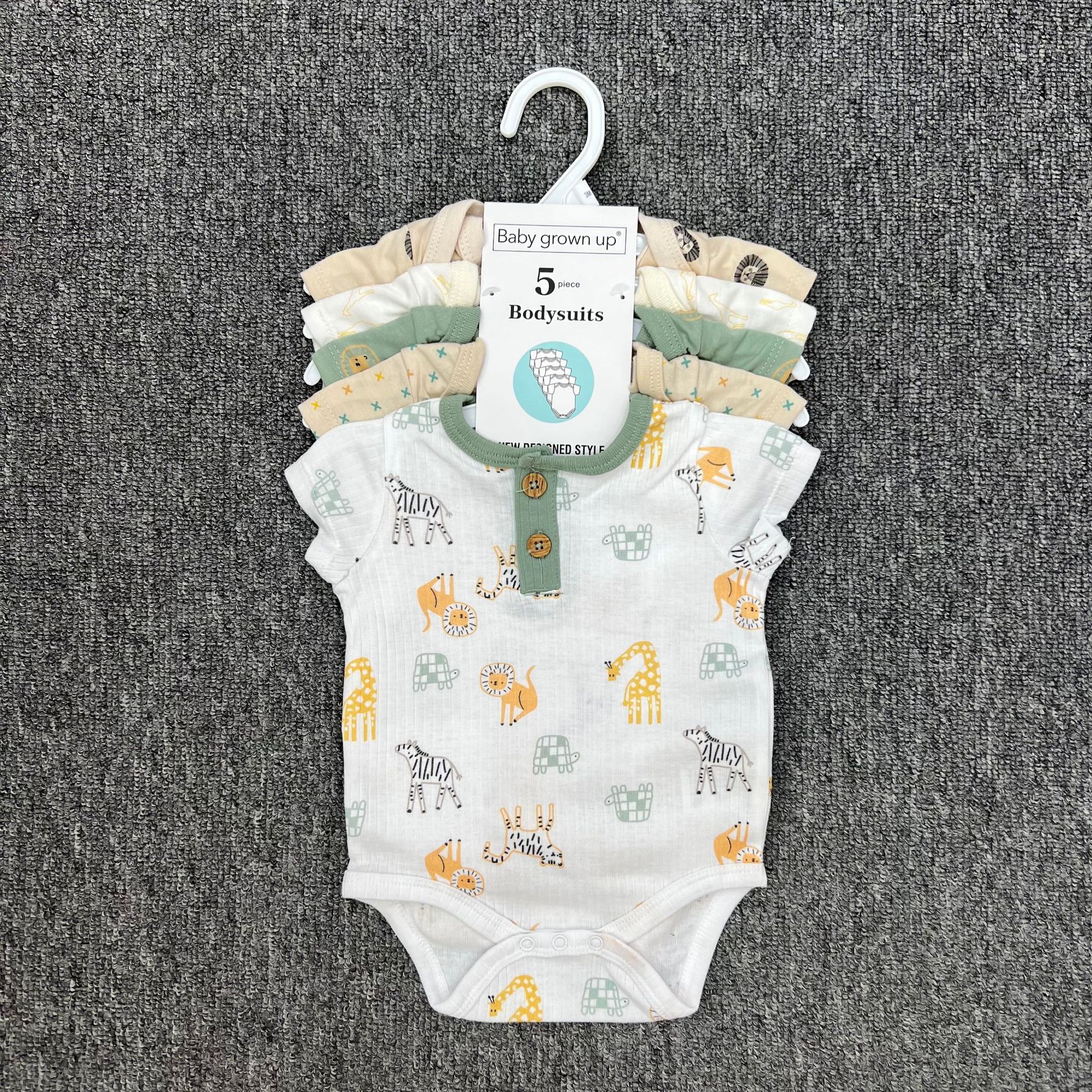 Mono de bebé para gatear, conjunto de cinco piezas de manga corta, 5 bodies versátiles para comercio exterior