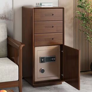 Smart Bedside Table Safe Integrated 2025 New Chinese Style Home Bedroom Storage Rack Multi-Layer Small Safe