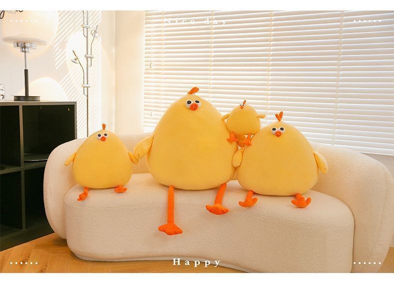 Plush Toy Doll Pillow, Cute Chicken Doll, Large Birthday Gift, Little Yellow Chicken for Boys and Girls