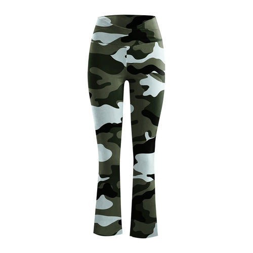 Women's European and American Casual Pants, Fashion Sport Yoga Pants, Multi-Color Tie-Dye Flared Pants