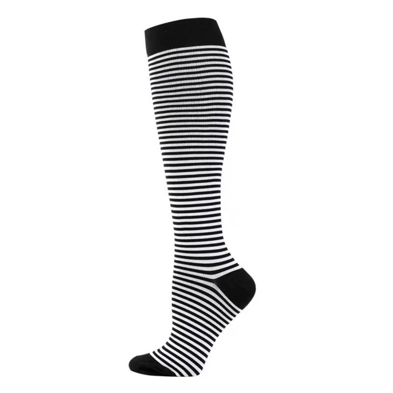Compression Running Socks, Unisex Jacquard Knee-High Socks, Multiple Patterns, S/M & L/XL