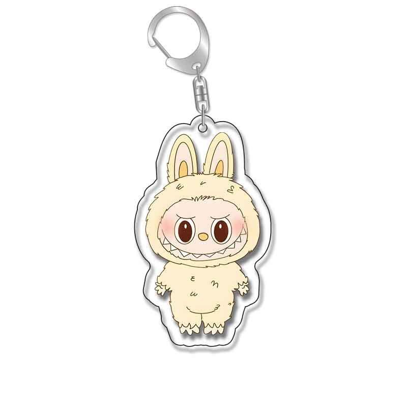 Labubu ラブブリトルシープキーホルダーかわいい漫画アクリルパーソナライズされたスクールバッグペンダントキーホルダーギフト|undefined