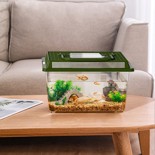 Fish Tank Plastic Household Turtle Tank Outdoor Insect Special Container Small and Medium-sized Satchel Breeding Box with Lid Hot Style