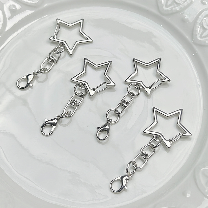 Zinc Alloy Five-Pointed Star Figure-Eight Buckle with Lobster Clasp Handmade DIY Jewelry Accessories Doll Bead Keychain Pendant