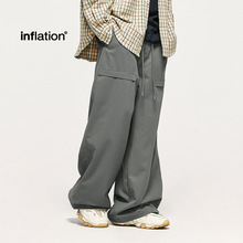 INF男装|束腰工装阔腿裤2024春夏新品潮牌直筒宽松休闲长裤男