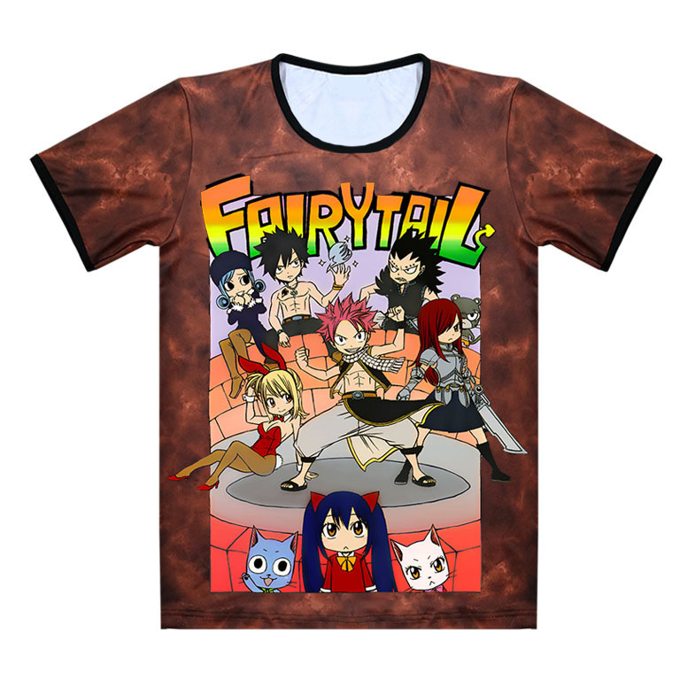 2023妖精的尾巴T恤纳兹哈比露西 周边男女服装 夏季动漫衣服 ML75