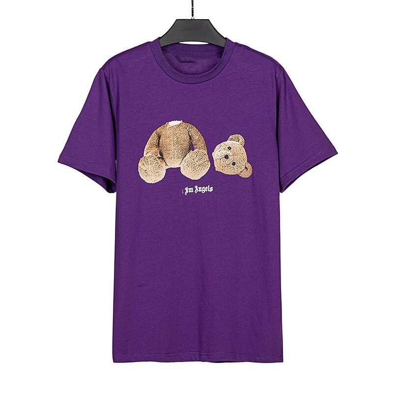 Authentic Pa Palm Angels Pa Headless Bear Print Short-Sleeve Trendy Brand Spring/Summer Loose T-Shirt for Men Wholesale