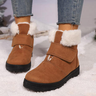 Women's snow boots winter new foreign trade plus size round head velcro thick bottom warm snow boots wholesale