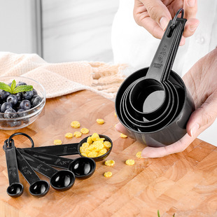Square Handle Baking Measuring Cup Measuring Spoon Set 10-Piece Set Plastic Measuring Spoon Measuring Spoon Set Baking Tools