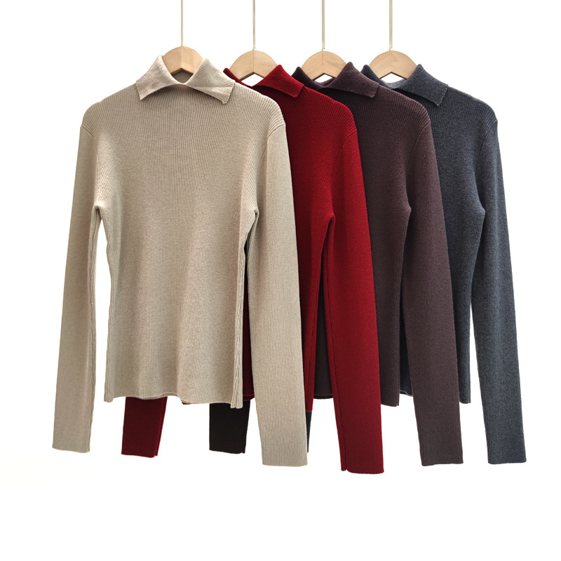 Winter woolen knitted solid color sweater
