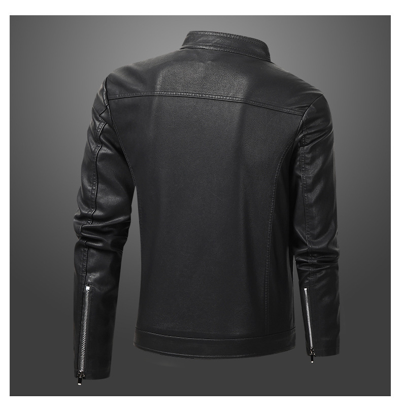 Men's Leather Jacket For Autumn And Winter Motorcycle Casual Wear_voghion.com