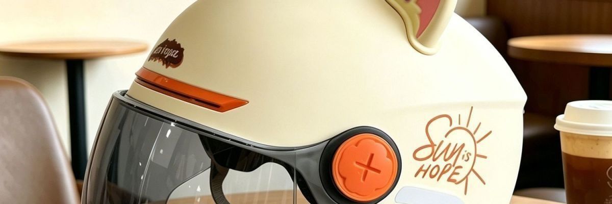 Men's Cute Cat Electric Motorcycle Helmet, National Standard Electric Scooter Safety Helmet, Suitable for All Seasons, Summer, with Ear Protection, New for Women, 3C Certified