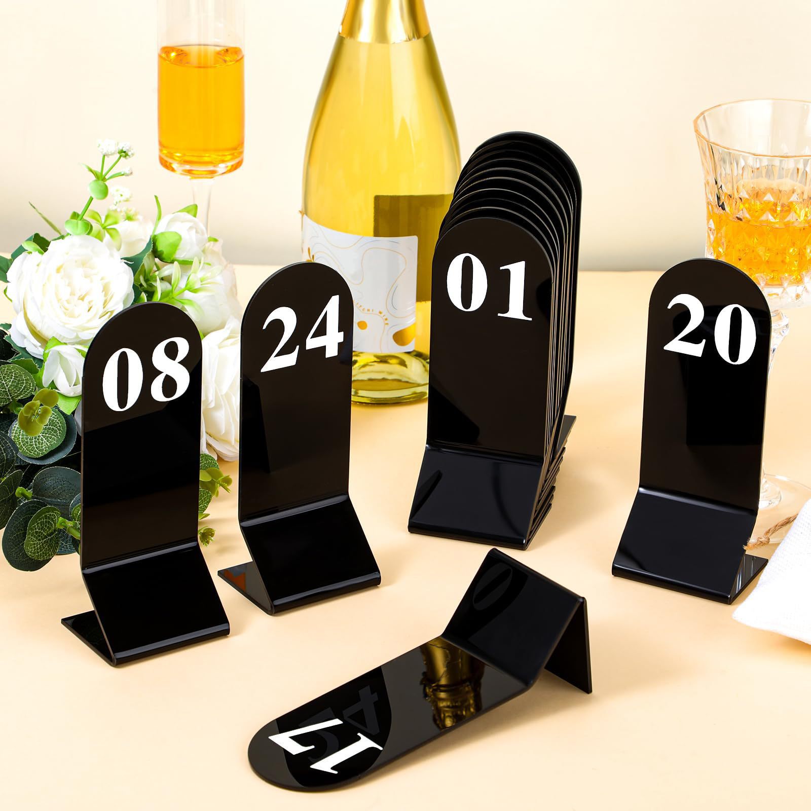 Acrylic Table Sign Vertical Restaurant Number Digital Seat Sign Meal Pick-Up Dining Table Number Sign Order Number Sign