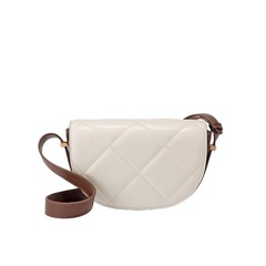 New genuine leather half-round wide single-shoulder cowhide women's saddle bag niche crossbody bag, drop shipping one piece