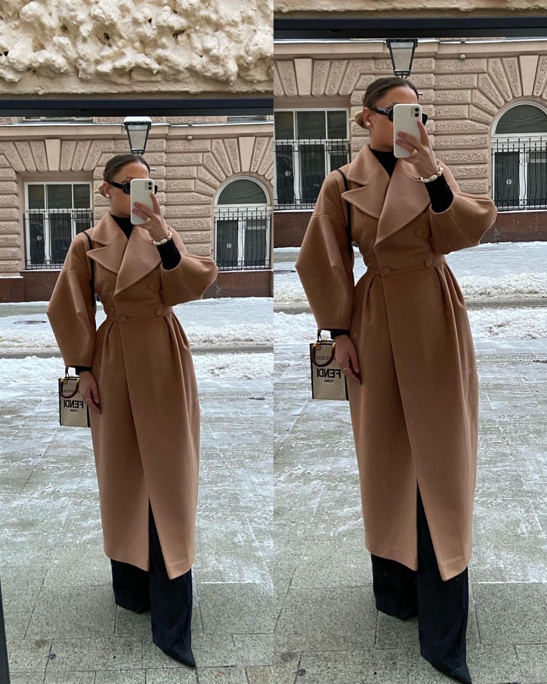 Women's Fashion Solid Color Double Breasted Coat Woolen Coat display picture 5