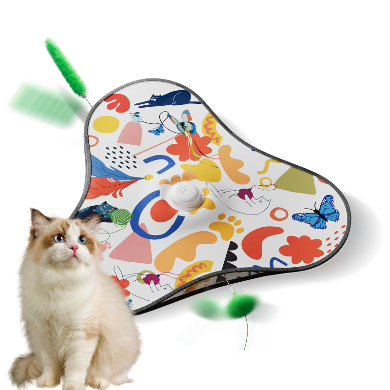 新品电动吸盘式猫咪捕猎罩吊杆逗猫盖布猫玩具自嗨解闷躲藏游戏罩|undefined