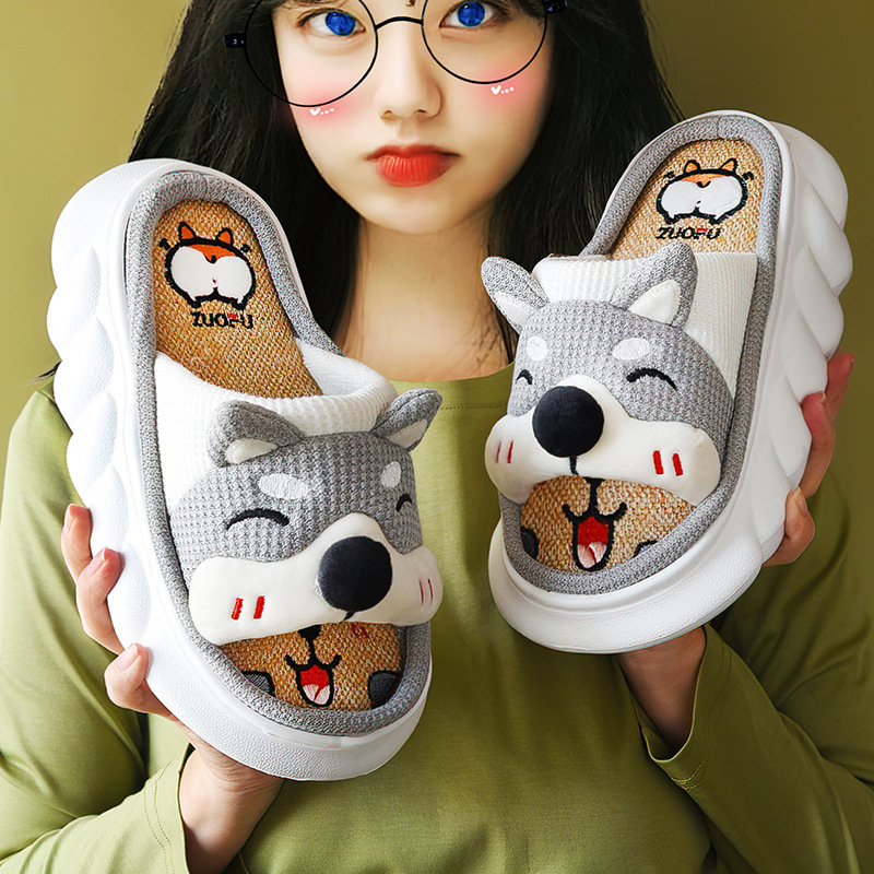 Damskor i plyschfleece med stängd tå, vinterhöst, sovrum, termiska, mjuka minnesskum, maskintvättbara husskor_voghion.com