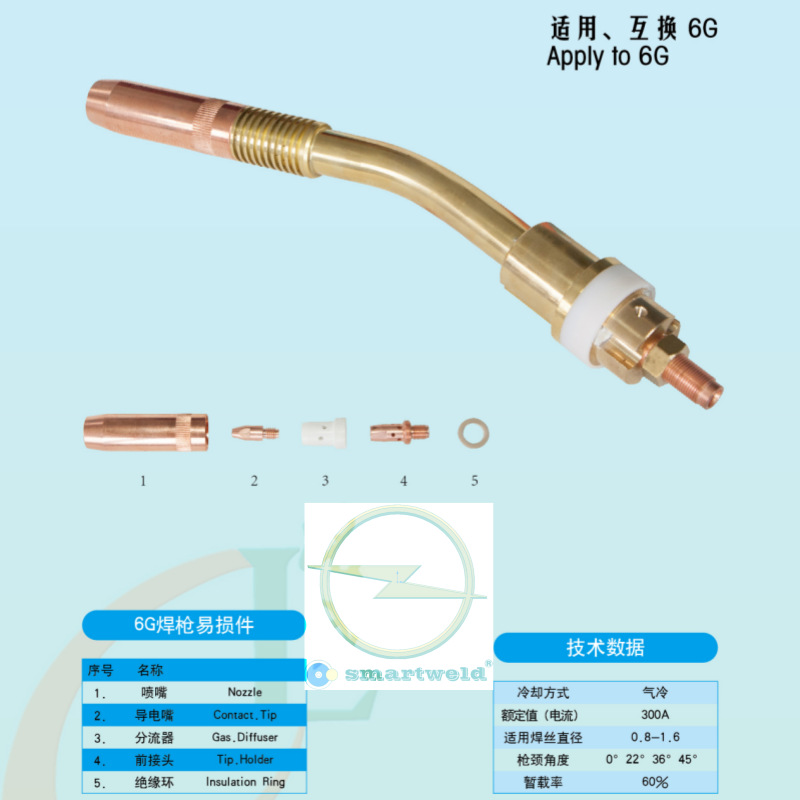 TBi德国6G机器人焊枪水冷自动焊枪用于ABB发那科机器人