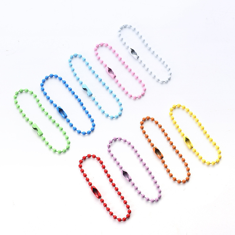 Bead Chain Metal Spray-Painted Chain Tag Pendant Chain DIY Jewelry Accessories 2.4mm with Clasp Personalized Accessories