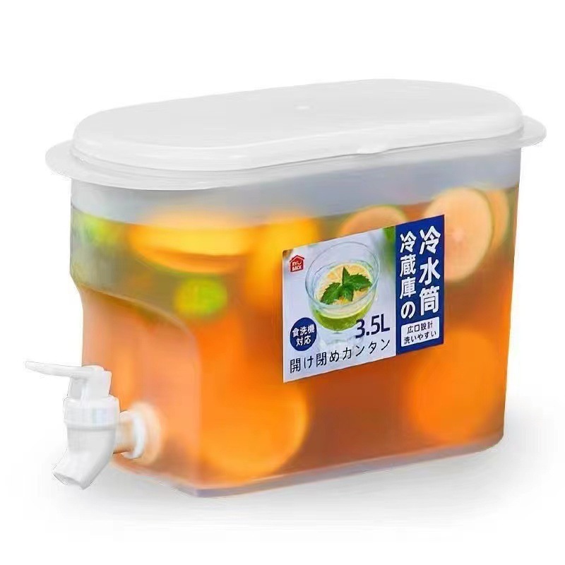 冷水ポット冷蔵庫蛇口付き現代シンプル大容量耐高温夏冷飲日本式家庭用冷水バケツ|undefined