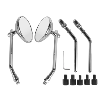 European and American Modified Harley Motorcycle rearview mirror - double-pole-rear-view-mirror-75-electroplating