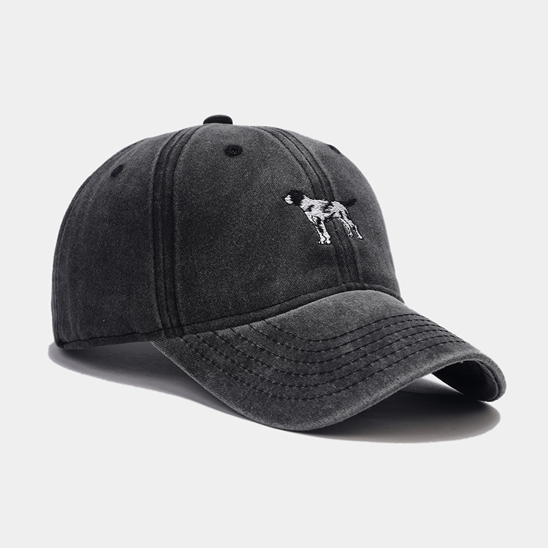 Cachorro de dibujos animados bordado gorra de béisbol de moda retro apenado casquillo de primavera y verano al aire libre casual sombrero para el sol