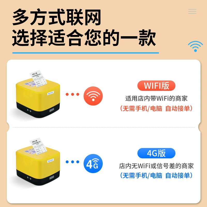 Xinye automatically accepts orders Meituan Ele.me JD Takeout Ticket Machine WiFi Internet-connected Thermal Printer