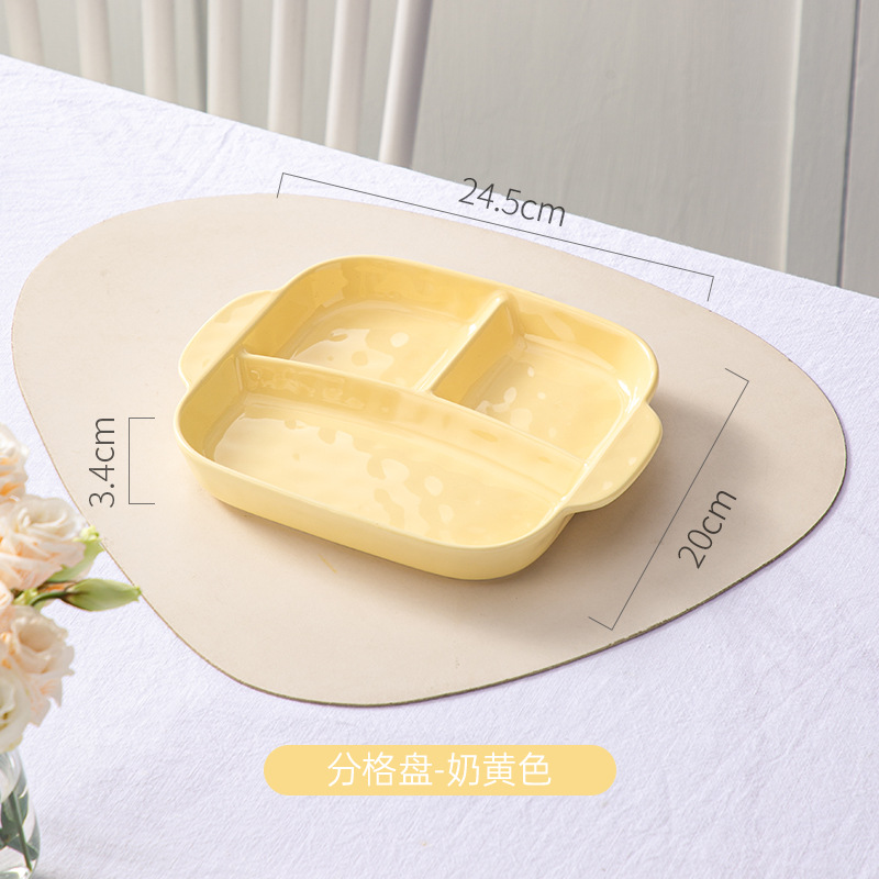 Inswind Plato de cerámica nuevo tipo 211 plato de cerámica de tres grasa plato de cerámica de plato para adultos una sola mesa