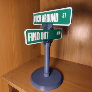 Cross-border New Fuck Around and Find Out Street Sign