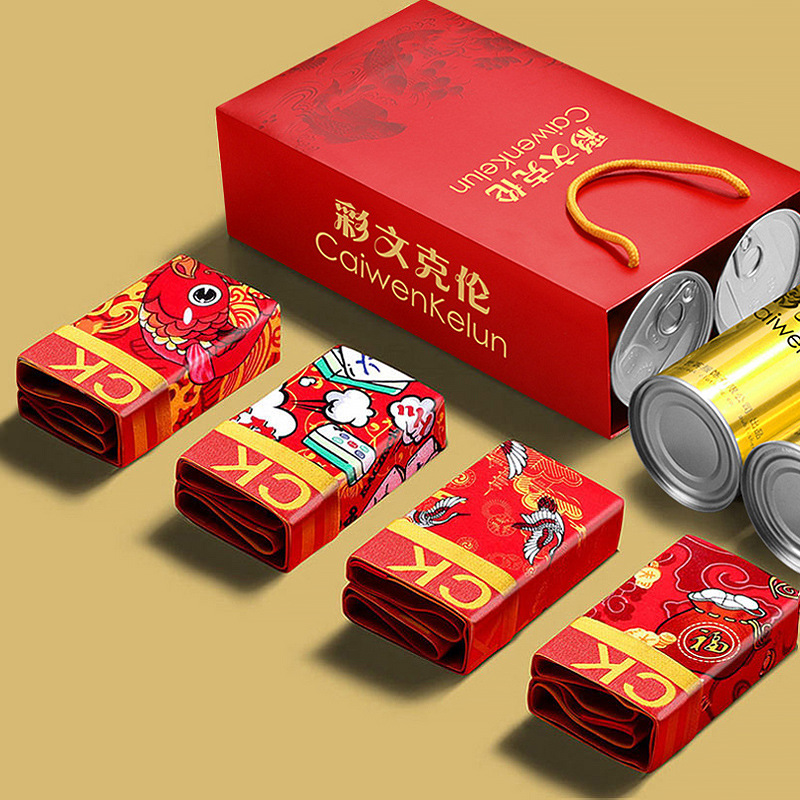 男士內褲平角純棉大紅色本命年兔年結婚禮盒裝透氣印花四角短褲