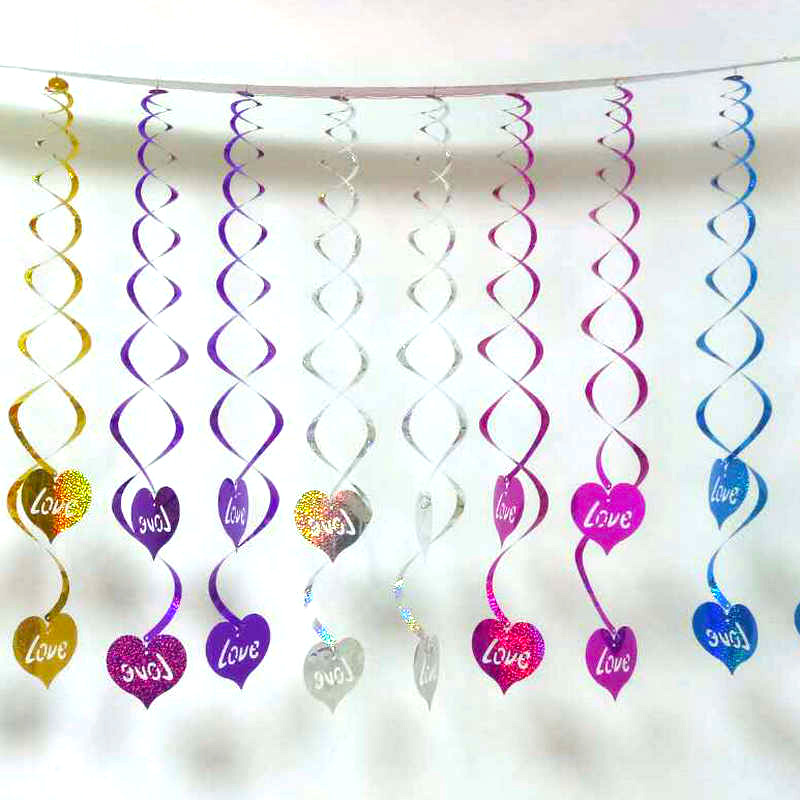 Sala de bodas lugar de la boda diseño espiral colgante apoyos globo decoración colgante lentejuelas espiral lluvia colgante de seda