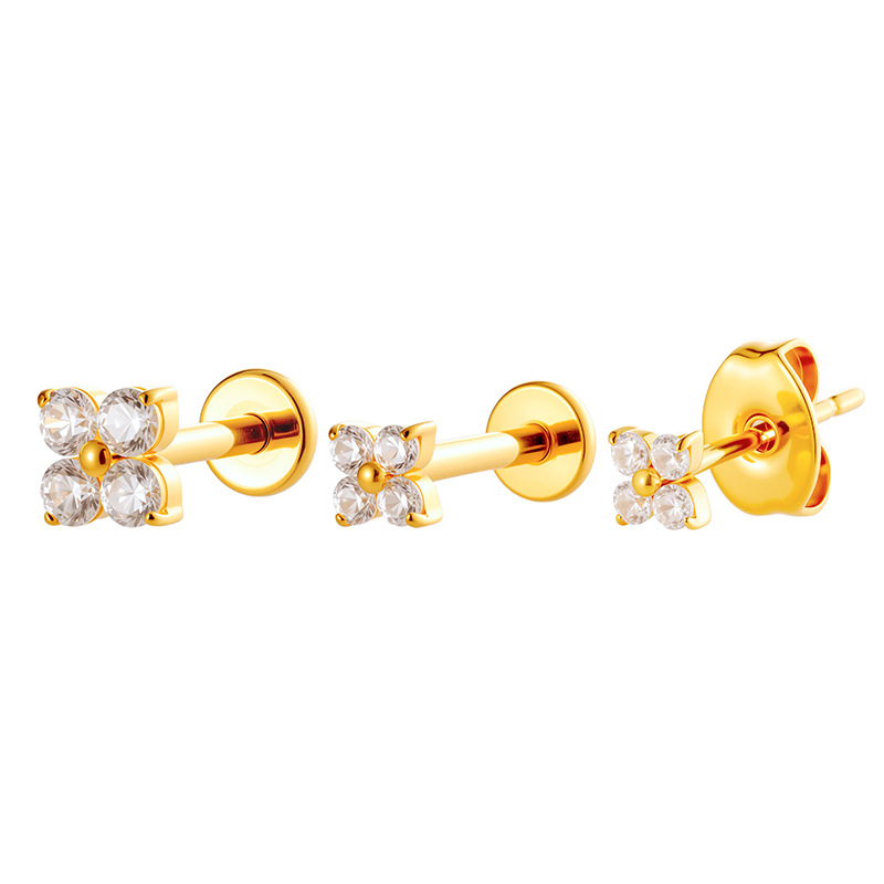 Bijou de piercing fleur en titane hengsen pour lèvre et cartilage_voghion.com
