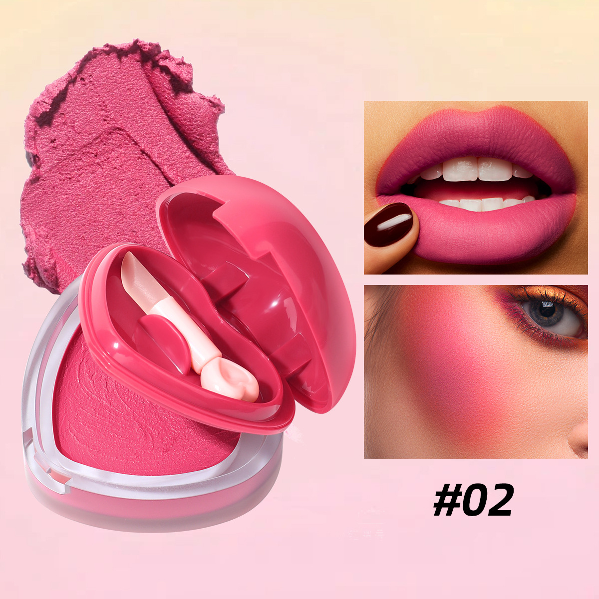 USHAS Transfronterizo Amazon Hot Sale Blush Waterproof Color Durable Love Mousse Blush UC159
