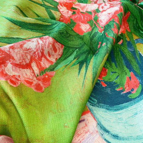 Spring oil painting literary retro small square scarf fashionable professional scarf decorative headband streamer multifunctional shawl silk scarf