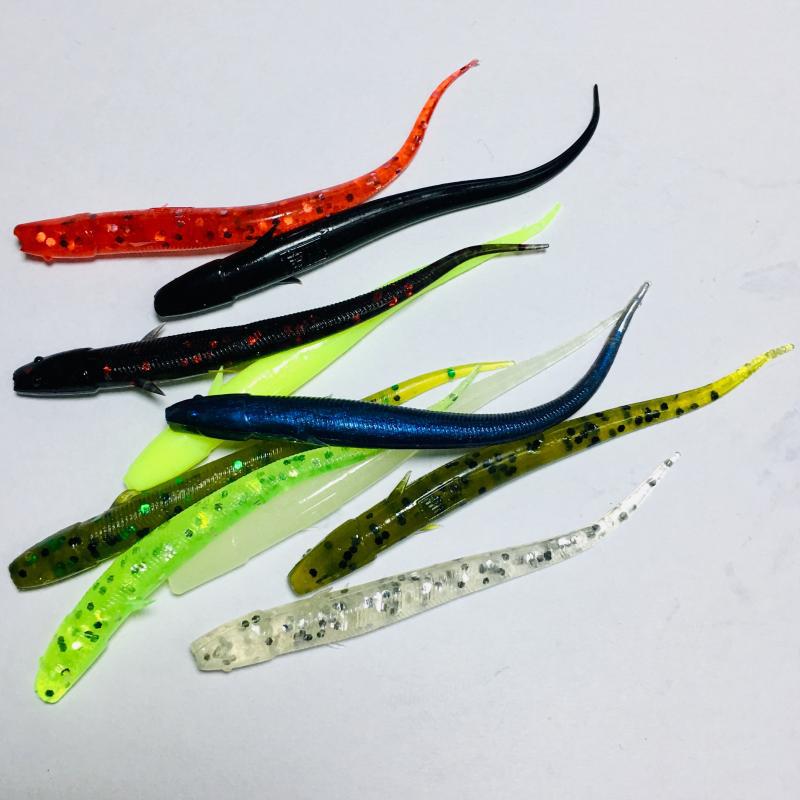 5 Colors Soft Worms Fishing Lures Soft Baits Fresh Water Bass Swimbait Tackle Gear