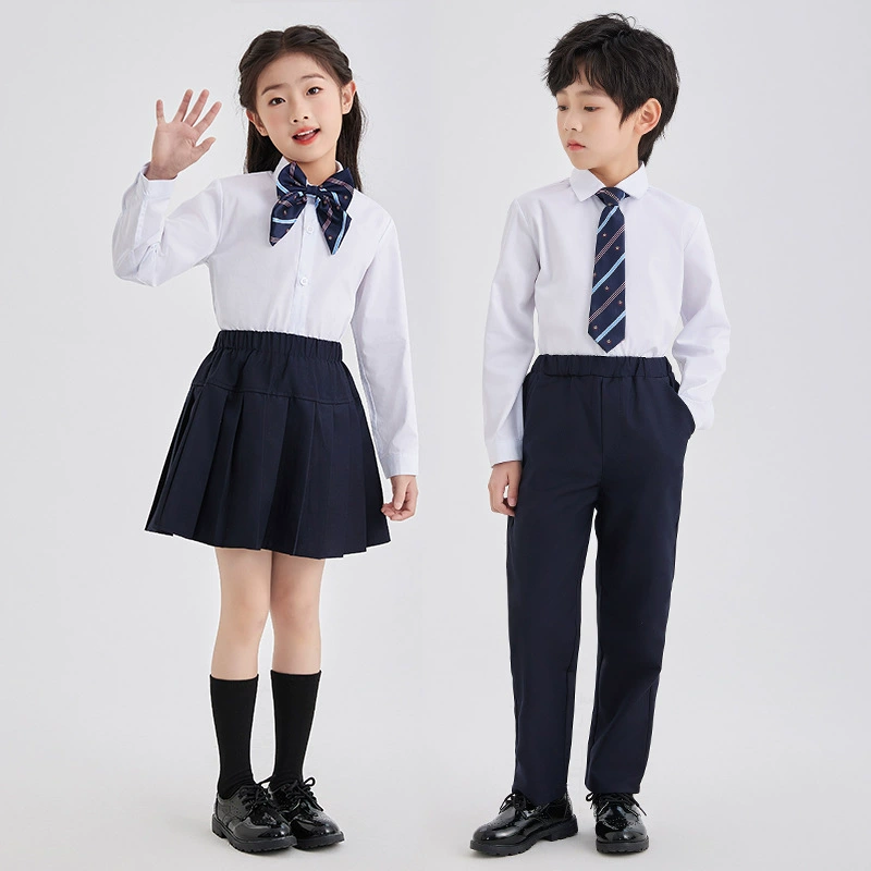 Школьная одежда для учеников начальной школы белая рубашка жилет тибетский зеленый брючный костюм выпускной фотокостюм