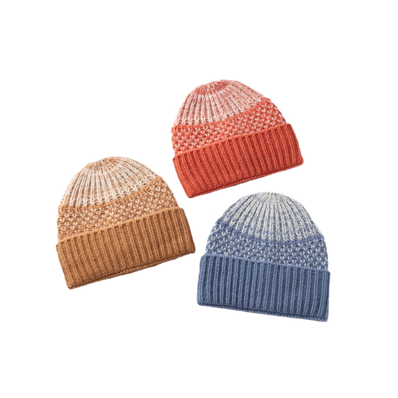 Patrón de floco de nieve 100% sombrero de lana de invierno de niñas sombrero de punto universal mujer alta sensación de hombre simple sombrero de lana cálida