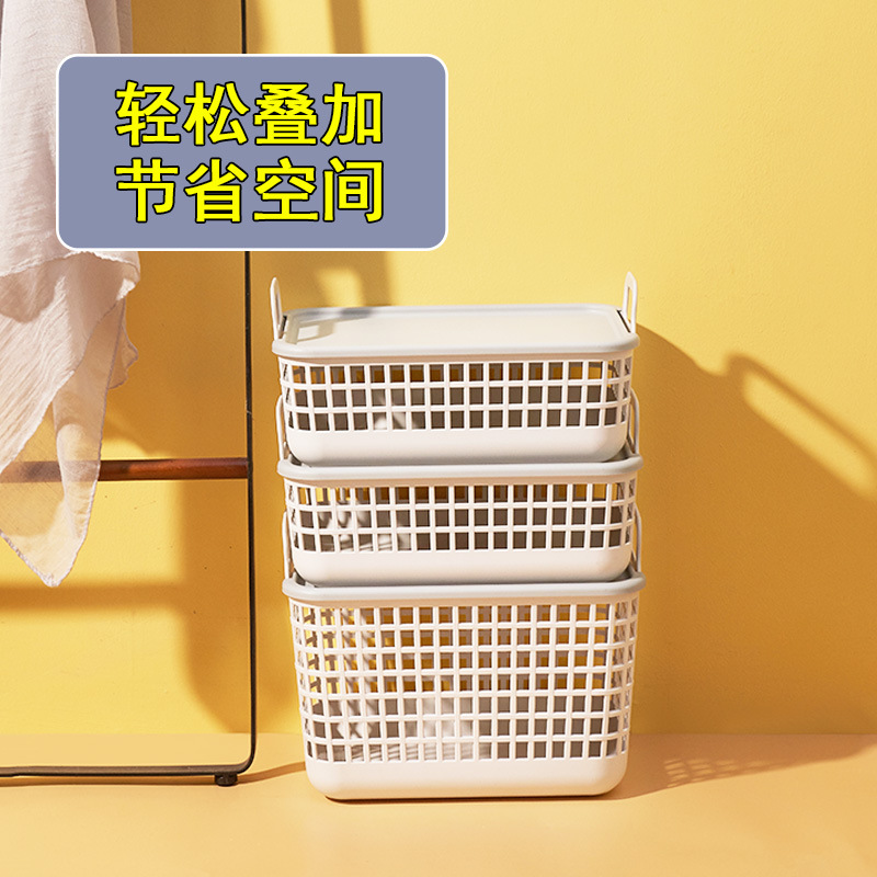 Dirty clothes basket dirty clothes storage basket household toys clothes portable plastic snacks hollow debris imitation rattan storage
