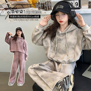 Girls' Suit 2025 New Korean Style Girls' Children's Style Sweatshirts Medium and Large Children's Casual Autumn Two-Piece Set Wholesale
