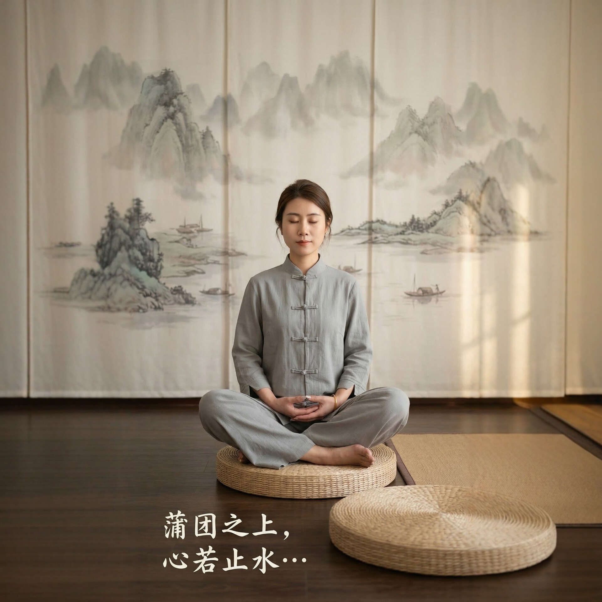 棉麻禅修服女套装新中式茶艺师居士服透气排汗瑜伽冥想打坐工作服