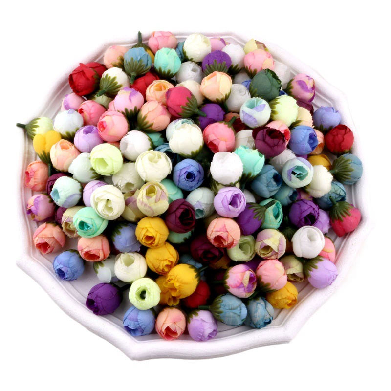 Имитация бутона розы, производство цветов своими руками, маленький бутон розы Q, голова цветка, оперный бутон, корсаж, аксессуары для цветов на запястье